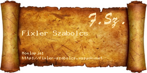 Fixler Szabolcs névjegykártya