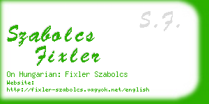 szabolcs fixler business card